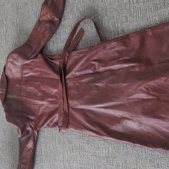 Vintage Faux Leather Trench Coat - Picture 12 of 13